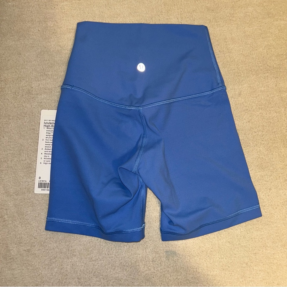 NWT SZ 0 Lululemon Align Hi-Rise Short‎ 6” Inseam Pool Party Blue Activewear
